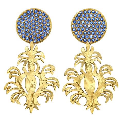 ysl blue gold ring|ysl rhinestone earrings.